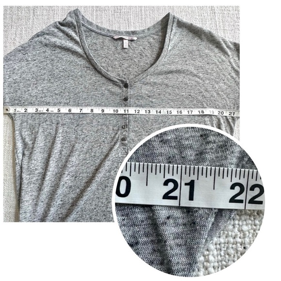 VICTORIA’S SECRET Heather Gray Henley Top The Dreamer Long Sleeve Tee Women’s M - Picture 11 of 13